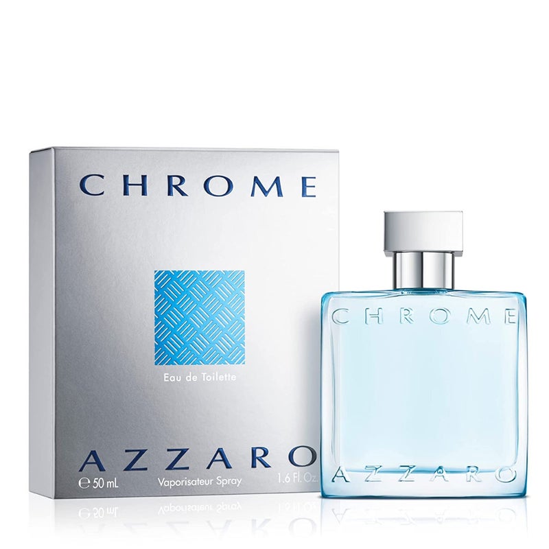 Azzaro Chrome Eau de Toilette - Fresh Aquatic Mens Cologne - Citrus, Woody, Musky Fragrance -Fresh Everyday Wear - Classic Summer Beach Scent - Luxury Perfumes for Men - Travel Size, 1.6 Fl. Oz - Image 1